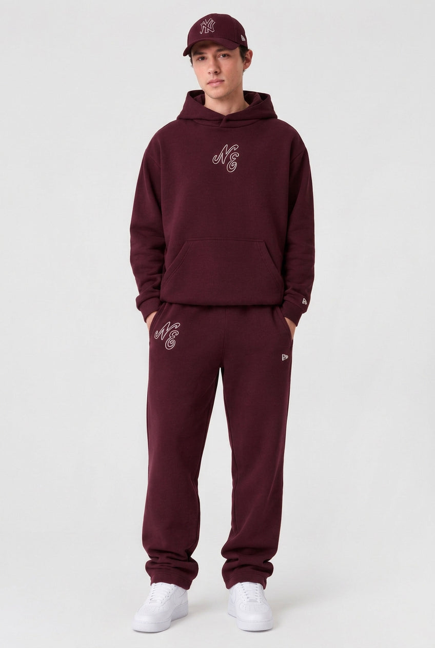 NEW ERA Tuta Completa Con Cappuccio Senza Zip Bordeaux/Bianco