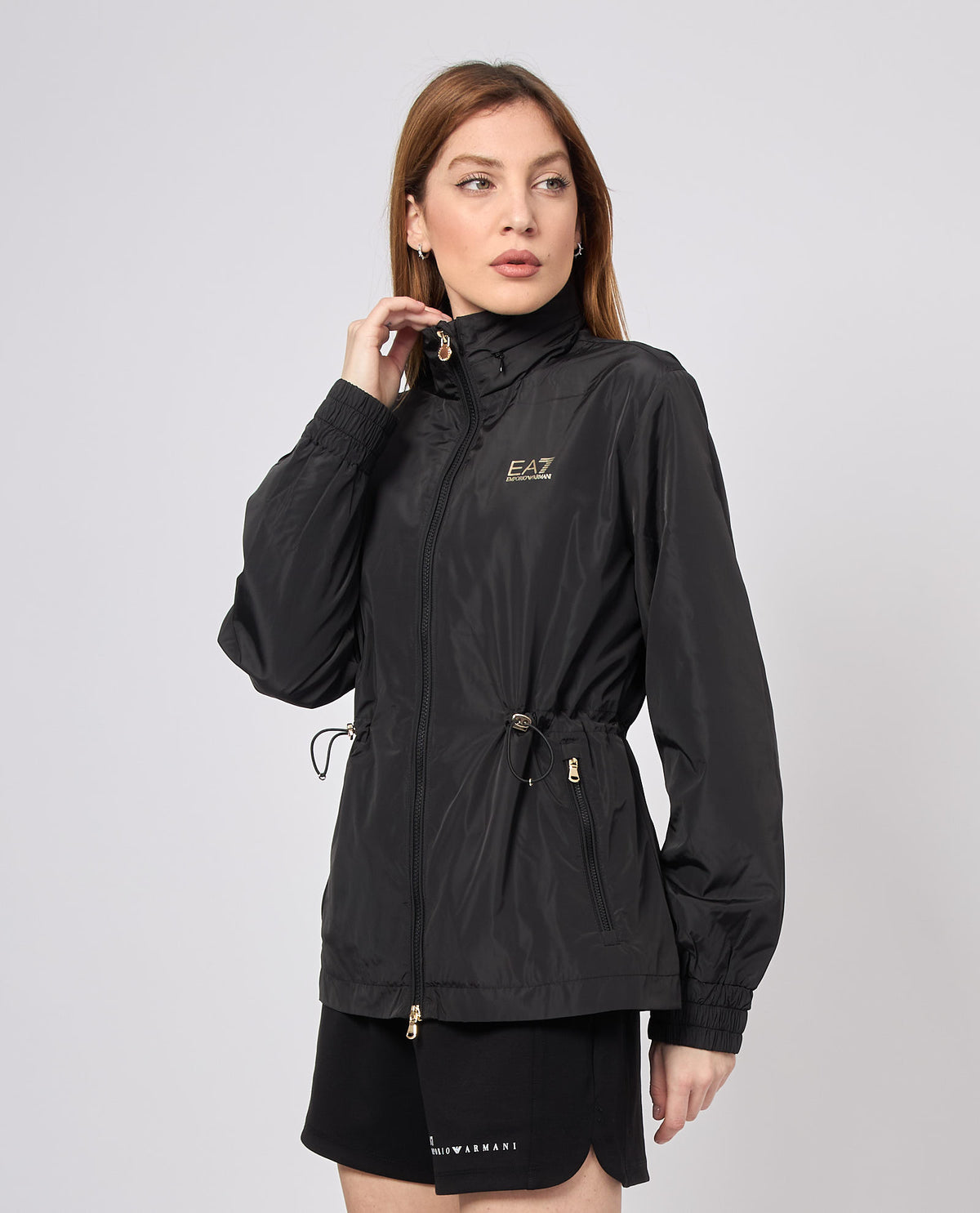 EMPORIO ARMANI Antivento Donna Con Cappuccio e Coulisse In Vita Nero