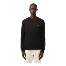 LACOSTE T-Shirt Basic a Maniche Lunghe in Cotone Nero