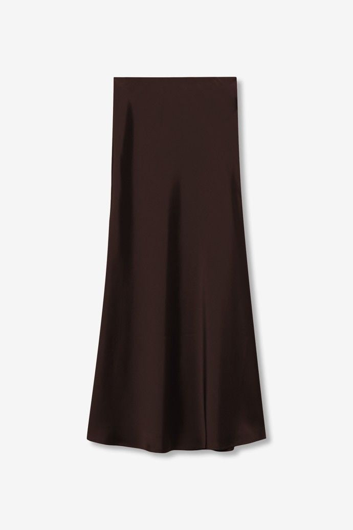 Tiffosi Kansas_4 Gonna in Raso Marrone Donna AW26