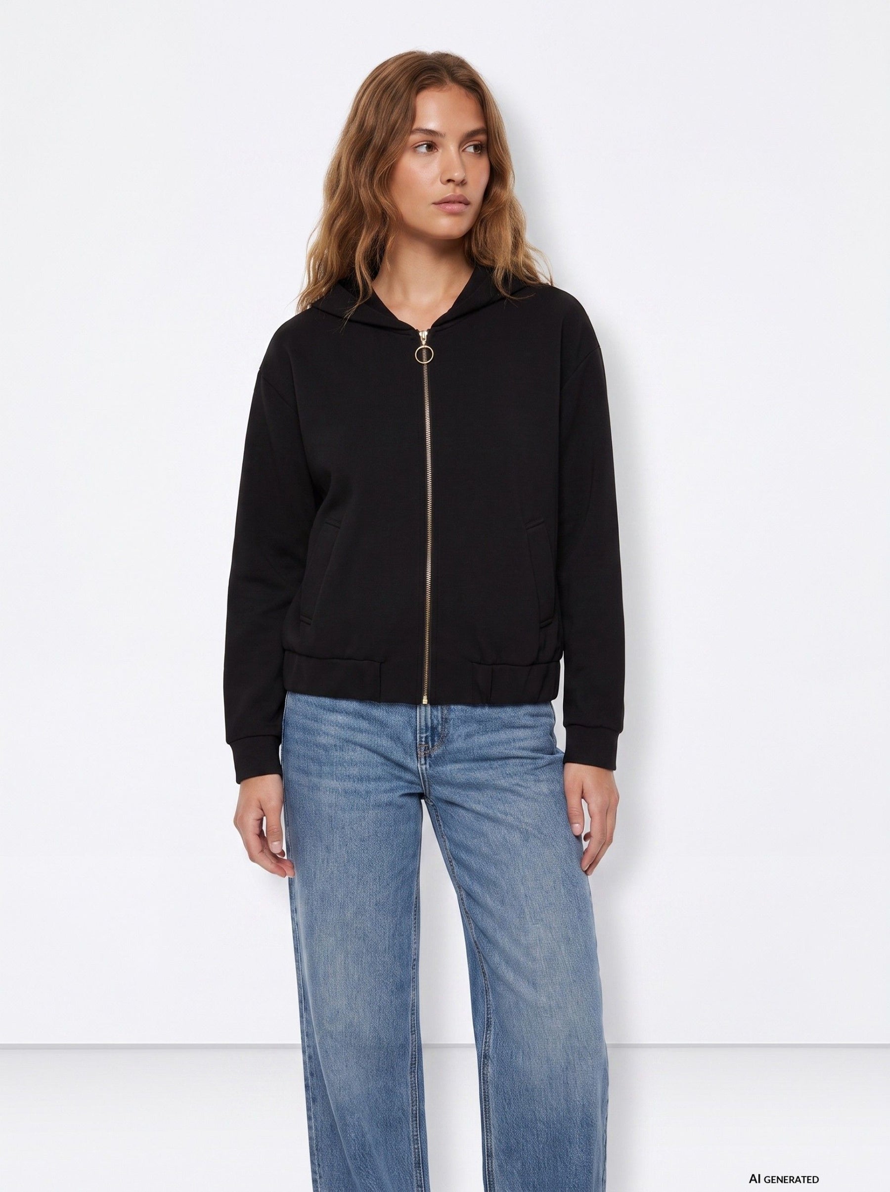 Tiffosi Pam Felpa Nera con Zip Donna AW26