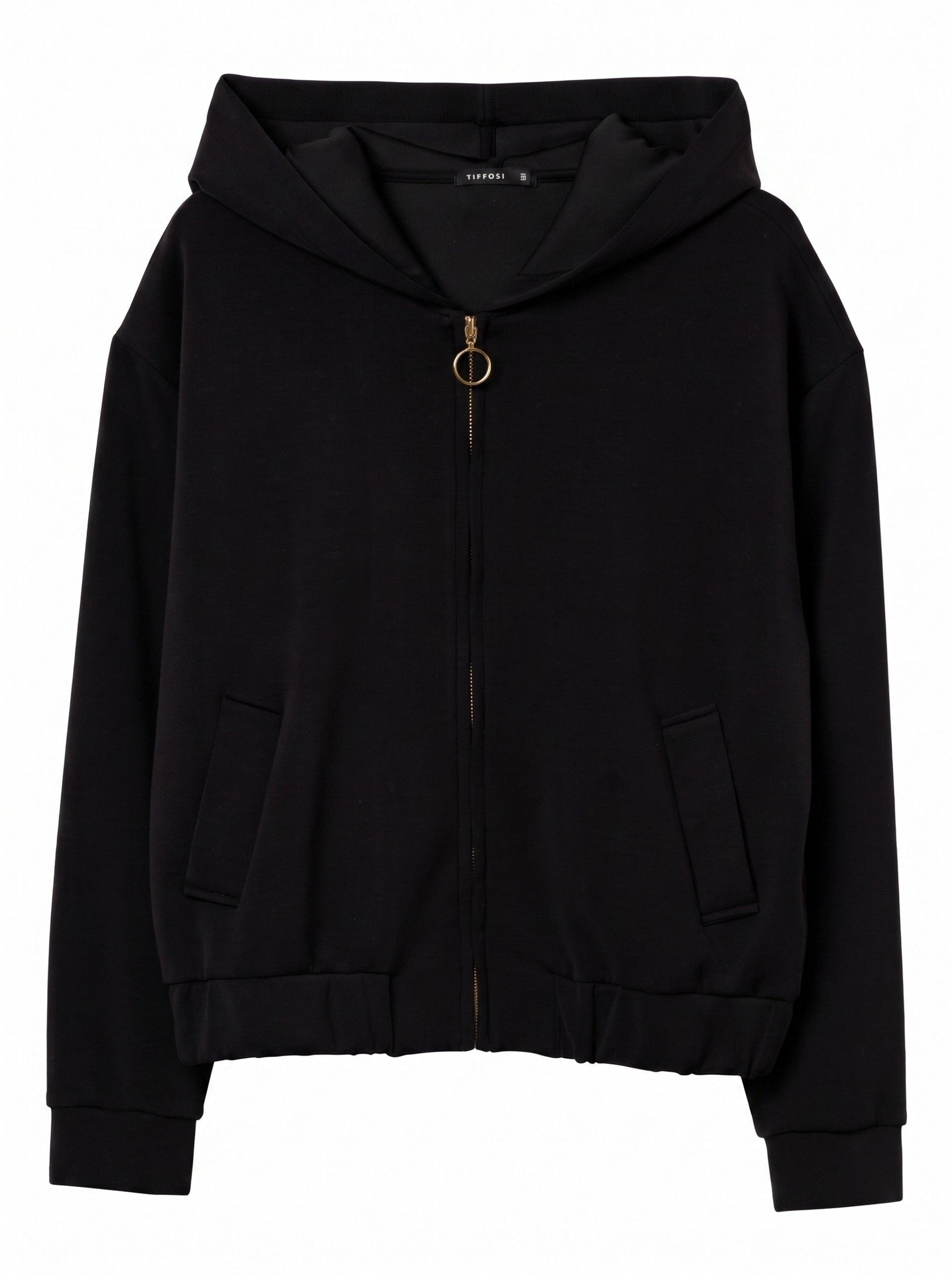 Tiffosi Pam Felpa Nera con Zip Donna AW26