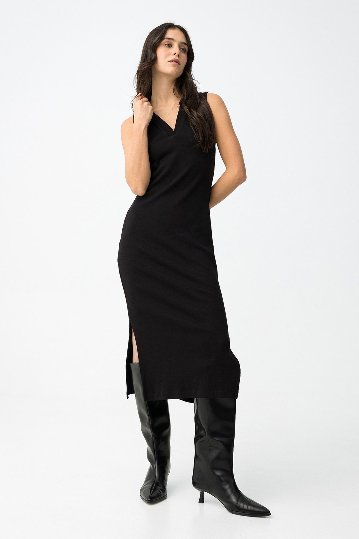 TIFFOSI RACHEL VESTITINO NERO GIRO MANICA DONNA SS26