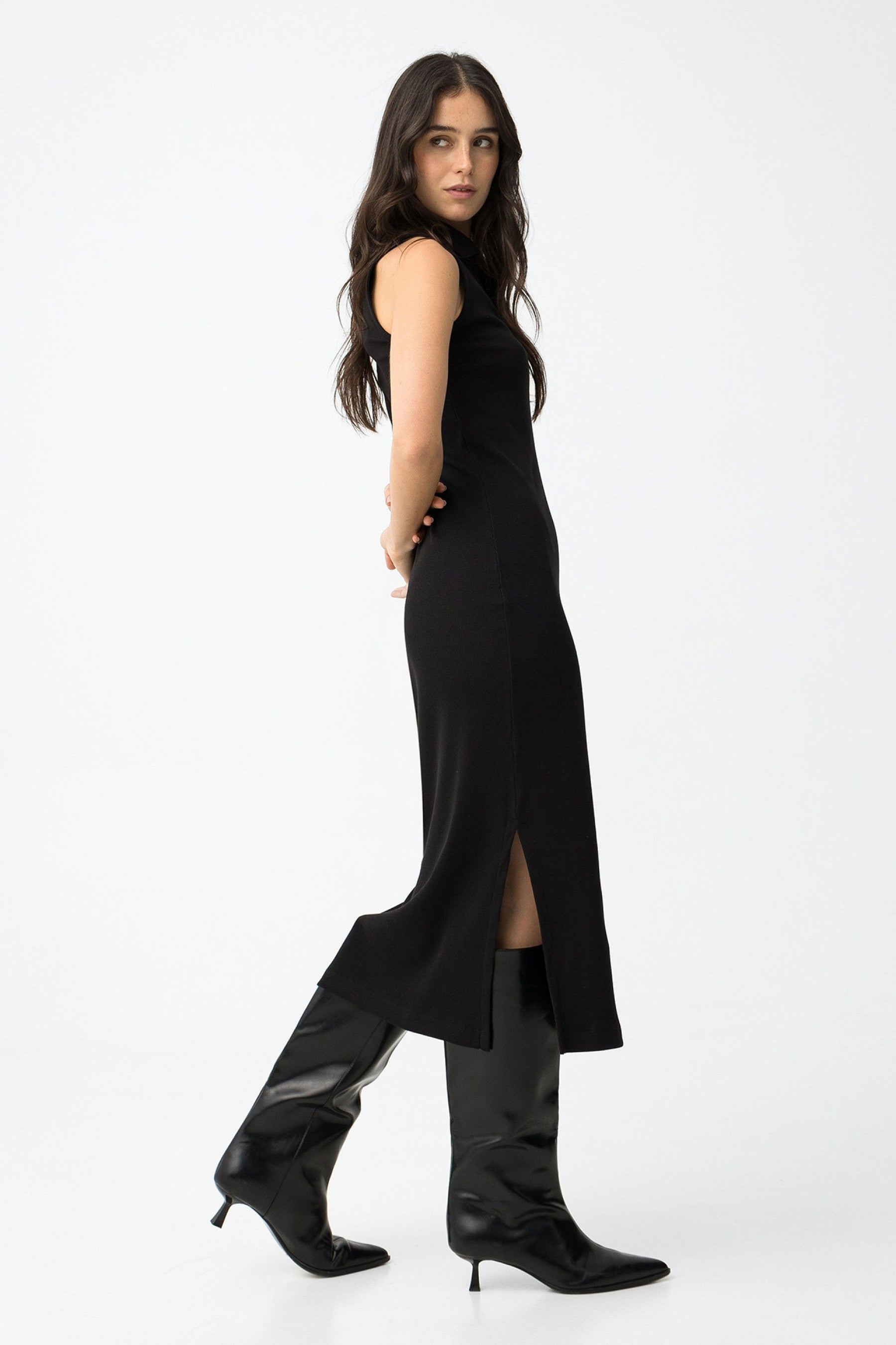 TIFFOSI RACHEL VESTITINO NERO GIRO MANICA DONNA SS26