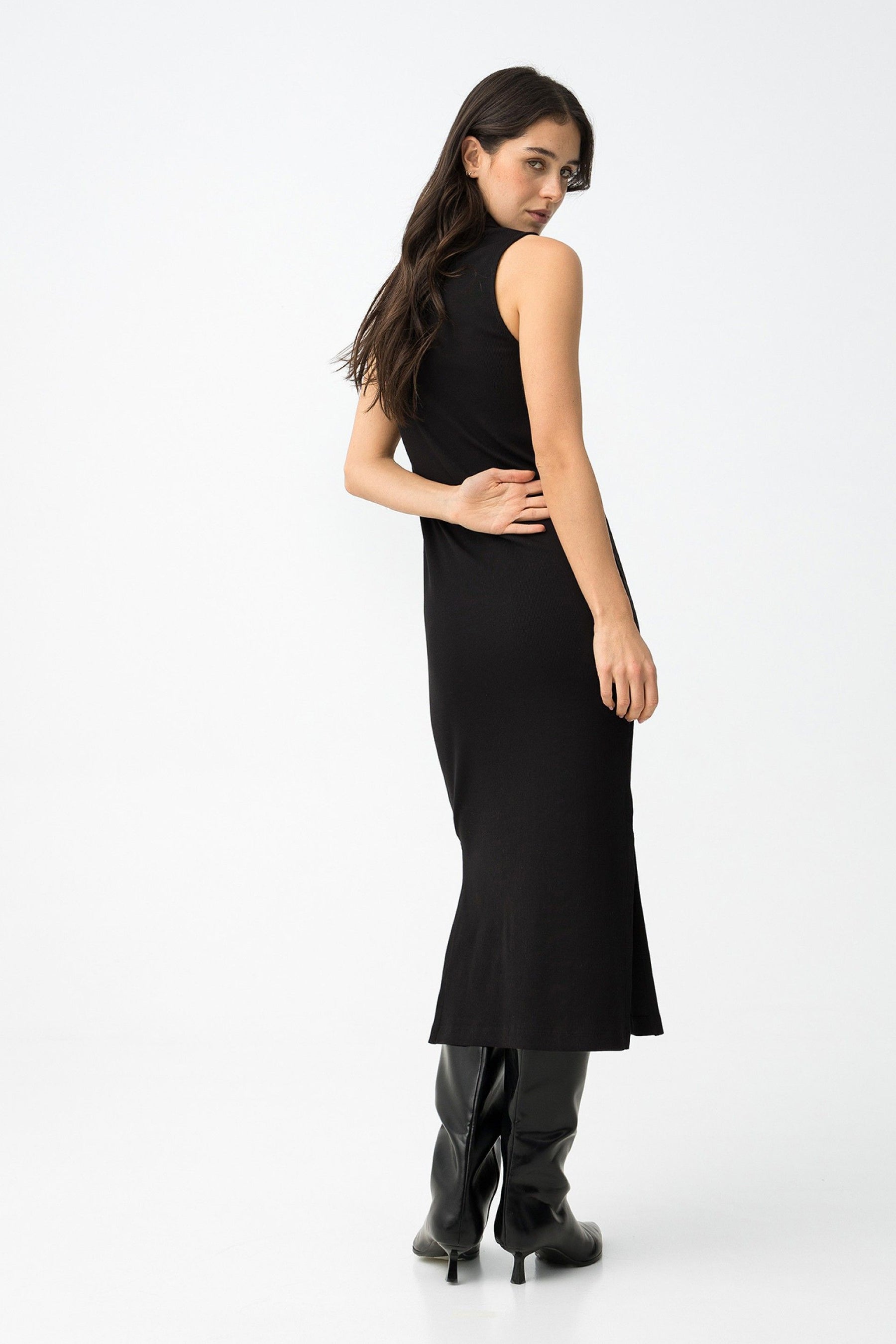 TIFFOSI RACHEL VESTITINO NERO GIRO MANICA DONNA SS26