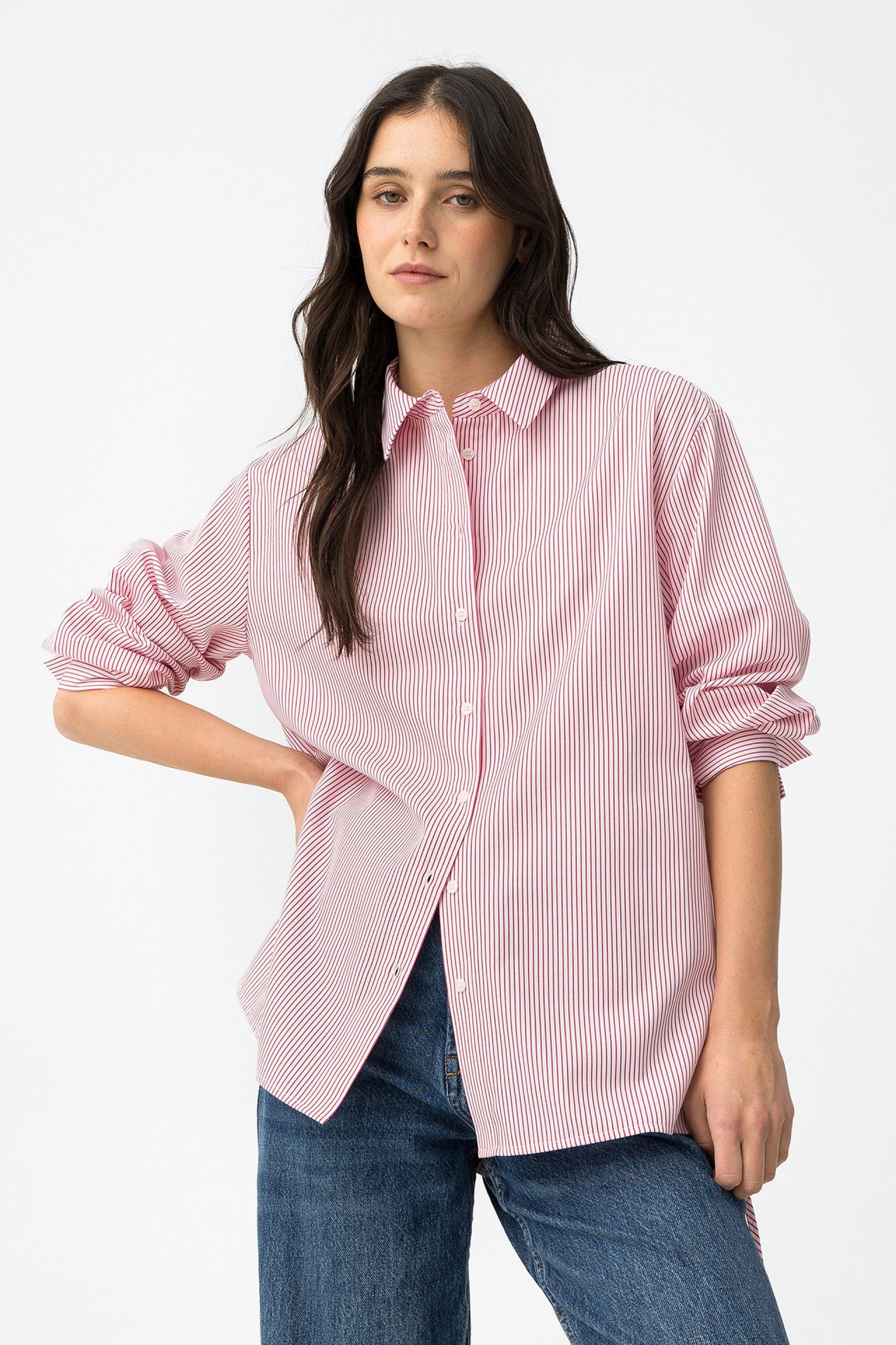 TIFFOSI LELO CAMICIA A RIGHE DONNA SS26