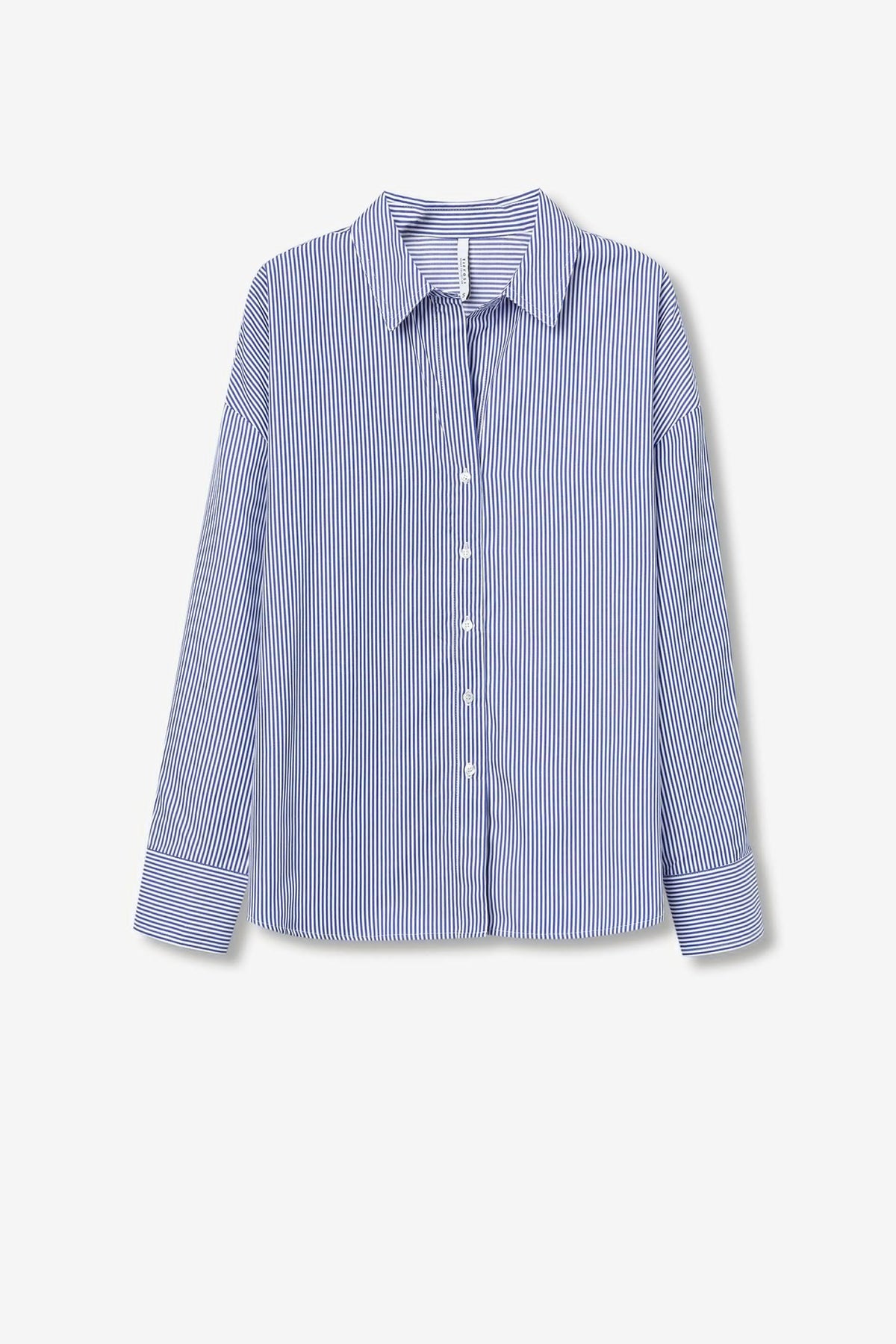 TIFFOSI NANCY_1 CAMICIA A RIGHE BLU DONNA SS26