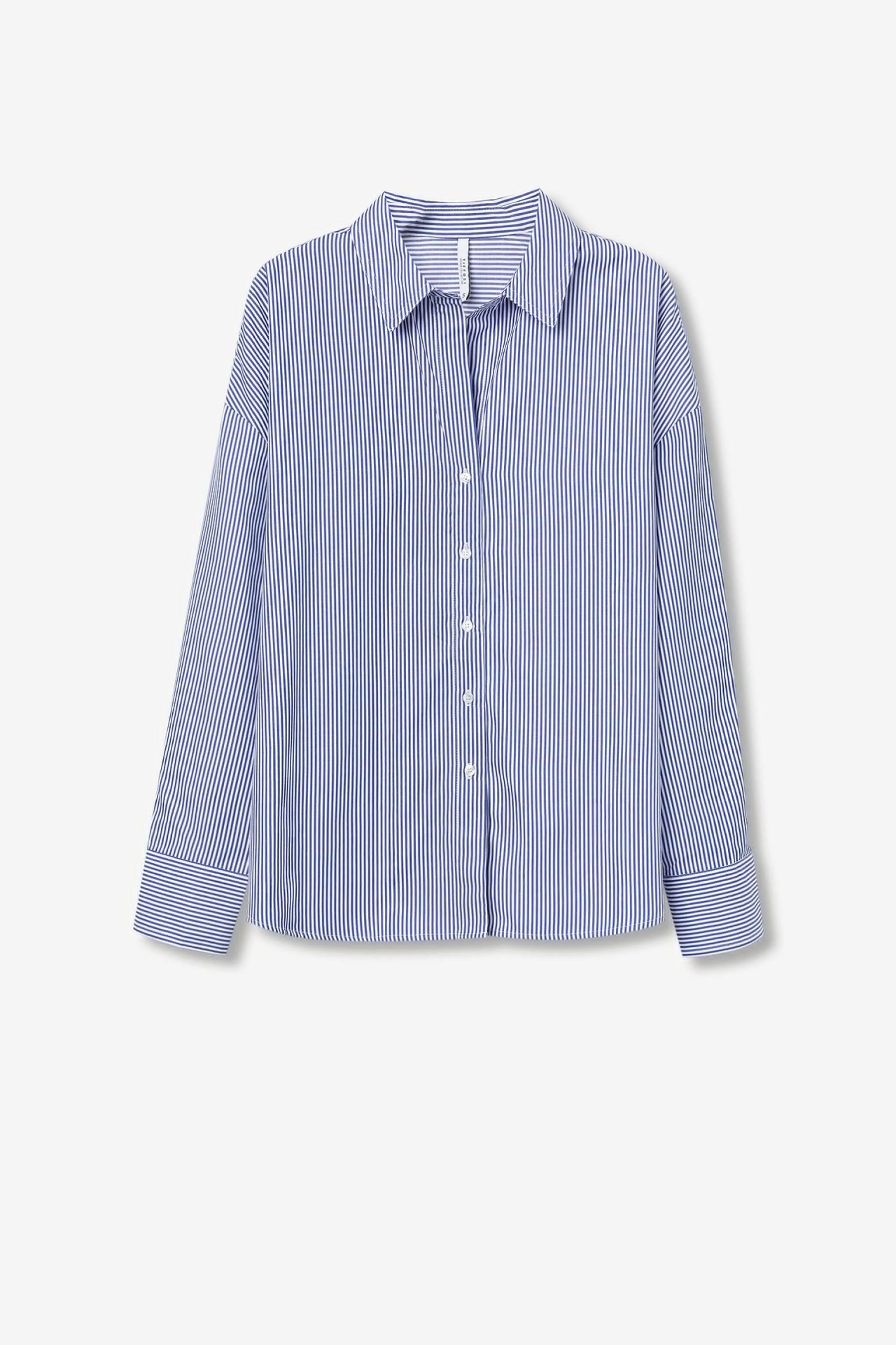 TIFFOSI NANCY_1 CAMICIA A RIGHE BLU DONNA SS26