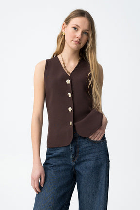 TIFFOSI FLEUR GILET MARRONE DONNA SS26