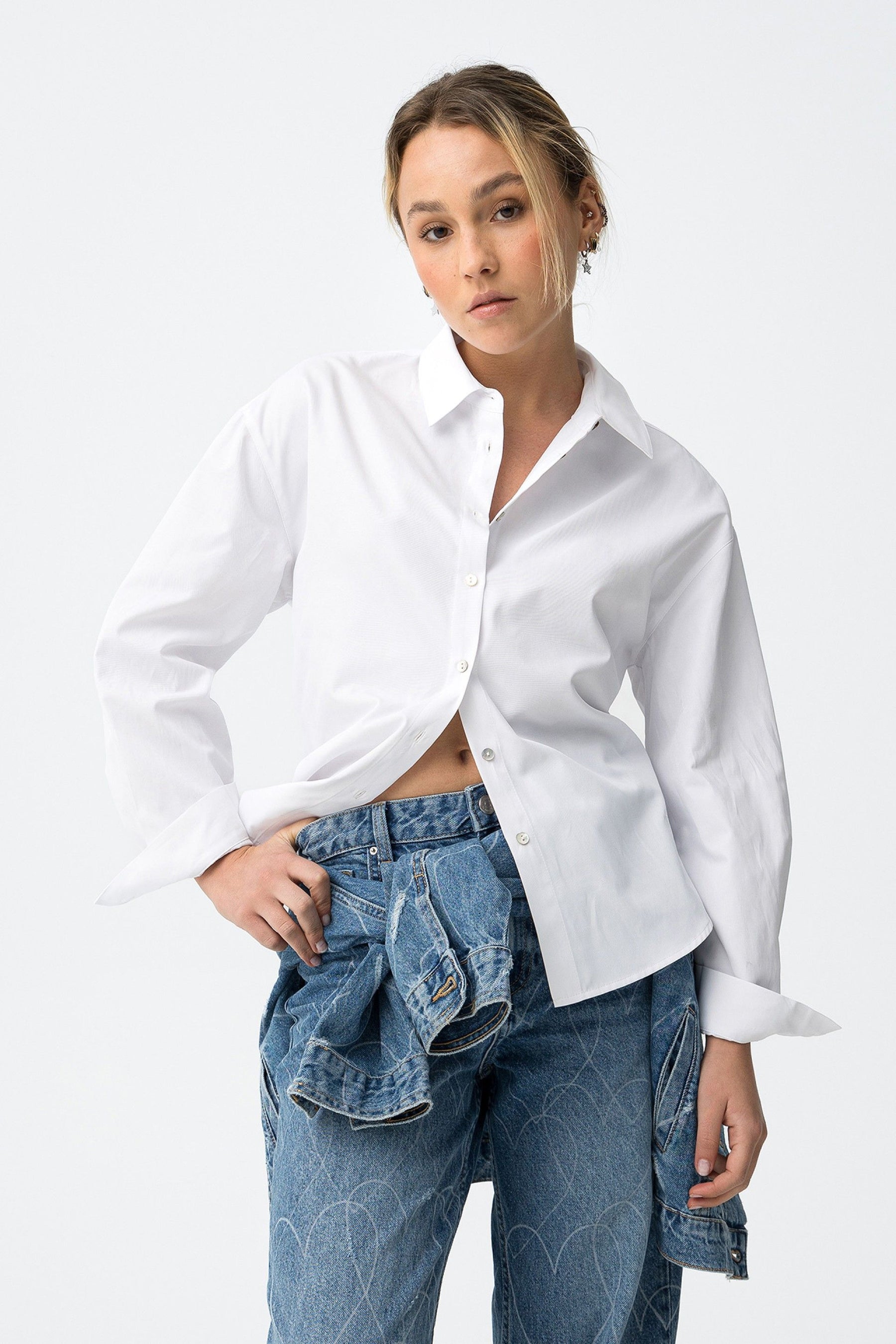 TIFFOSI BUTTER CAMICIA BIANCA DONNA SS26