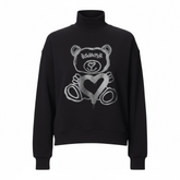 DISCLAIMER FELPA NERA MEZZO COLLO DONNA