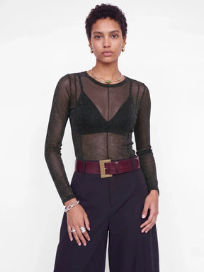 JJXX JXMINNA Maglia Laminata Trasparente Nera AW26