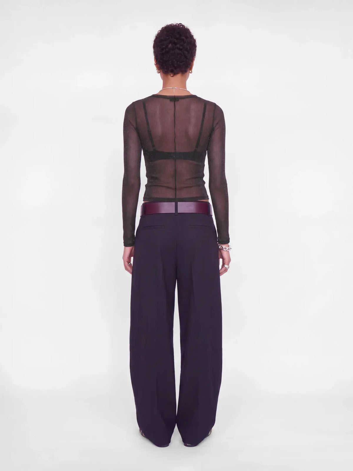 JJXX JXMINNA Maglia Laminata Trasparente Nera AW26