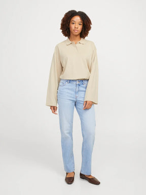 JJXX DONNA JXVILMA T-SHIRT A MANICHE LUNGHE BEIGE