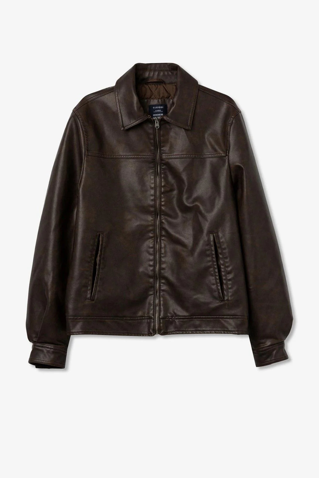 TIFFOSI Giubbotto in Ecopelle Uomo Con Collo mod. Polo Marrone