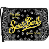 SAINT BARTH POCHETTE ALINE IN SCUBA BANDANA NERA/GIALLA