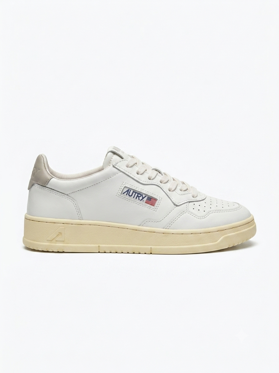 AUTRY Medialist In Pelle e Talloncino Beige