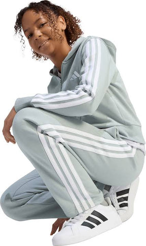Tuta Adidas Bambina con Cappuccio verde salvia in Cotone