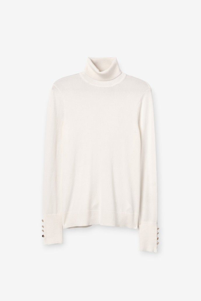 Tiffosi Vega Maglioncino a collo alto Bianco Brillante Donna AW26