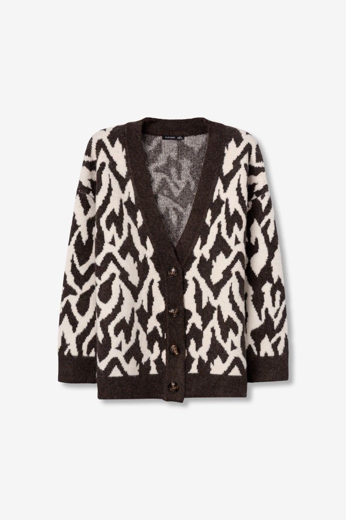 Tiffosi Dragon Cardigan Marrone/Bianco Donna AW26