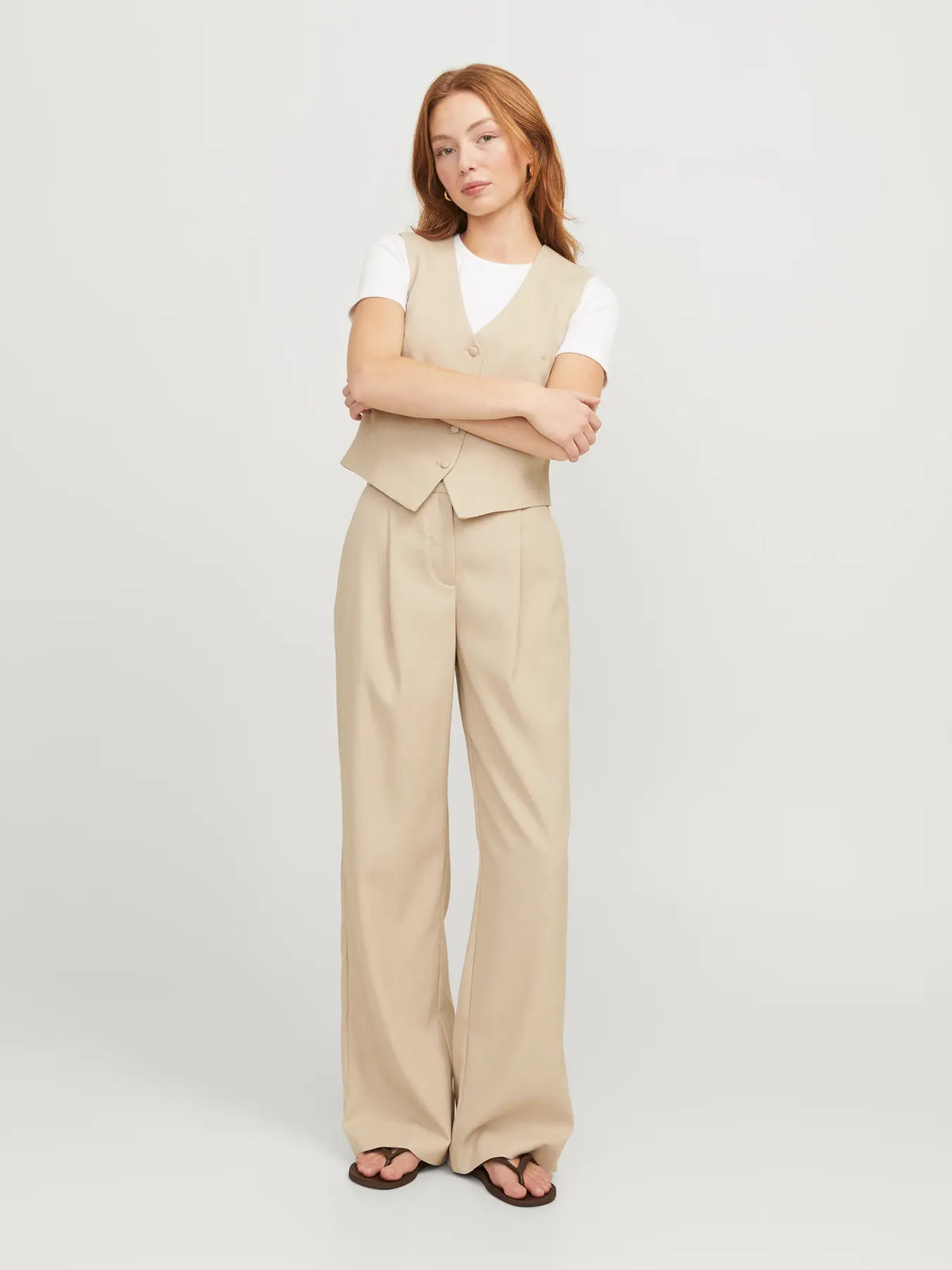 JJXX DONNA JXELLIS BEIGE STRUCTURED PANT