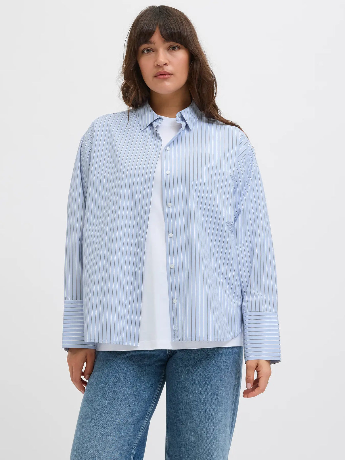 JJXX DONNA JXCARO CAMICIA CELESTE/BIANCO