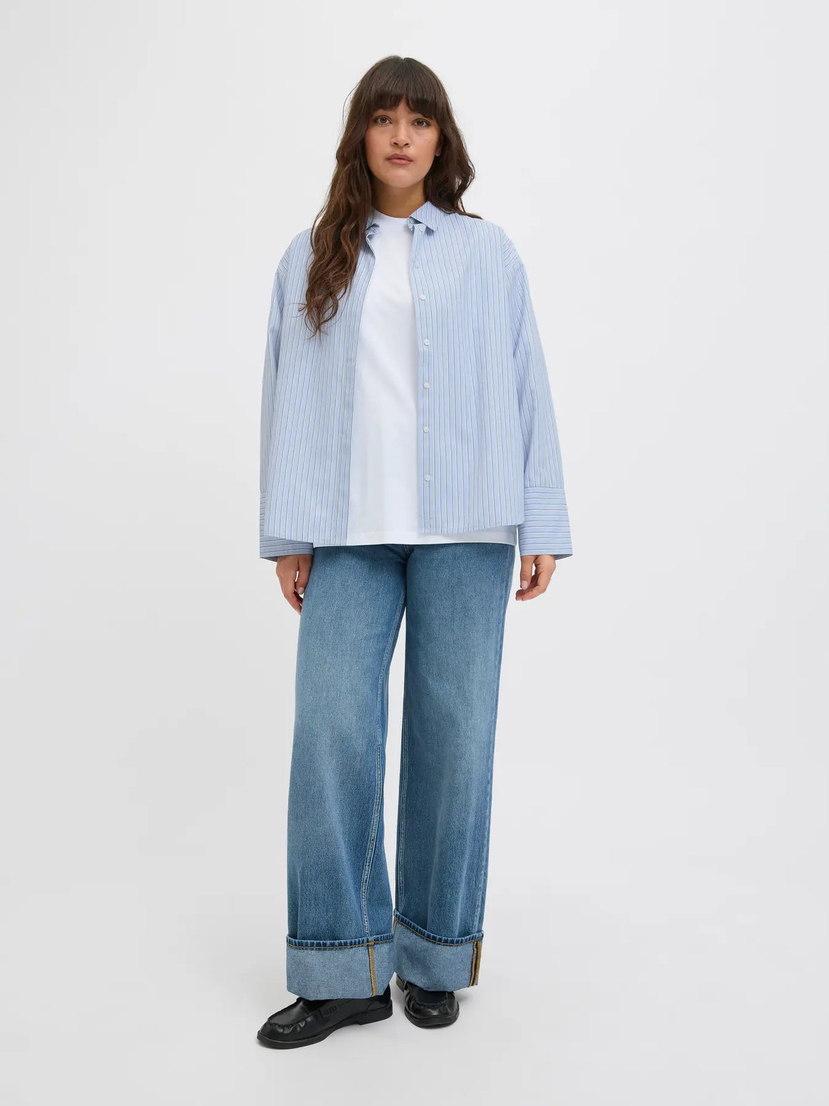 JJXX DONNA JXCARO CAMICIA CELESTE/BIANCO