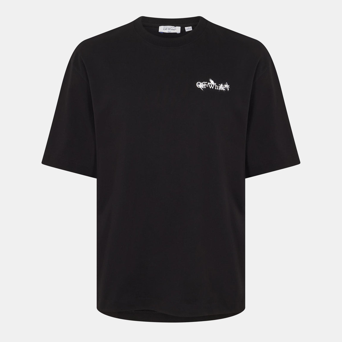 OFF-WHITE T-shirt Logo Avanti Stampa Retro Nera e Bianca