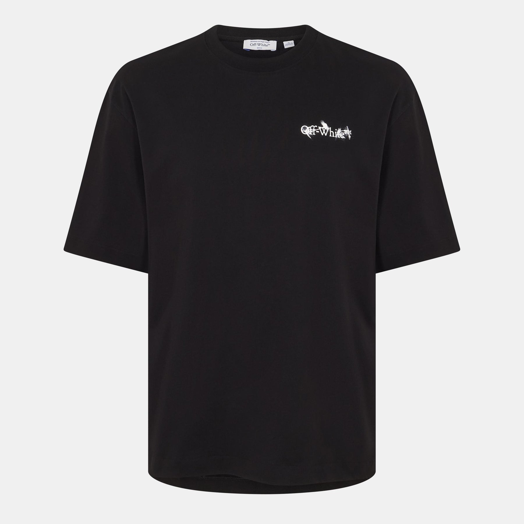 OFF-WHITE T-shirt Logo Avanti Stampa Retro Nera e Bianca
