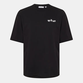 OFF-WHITE T-shirt Logo Avanti Stampa Retro Nera e Bianca