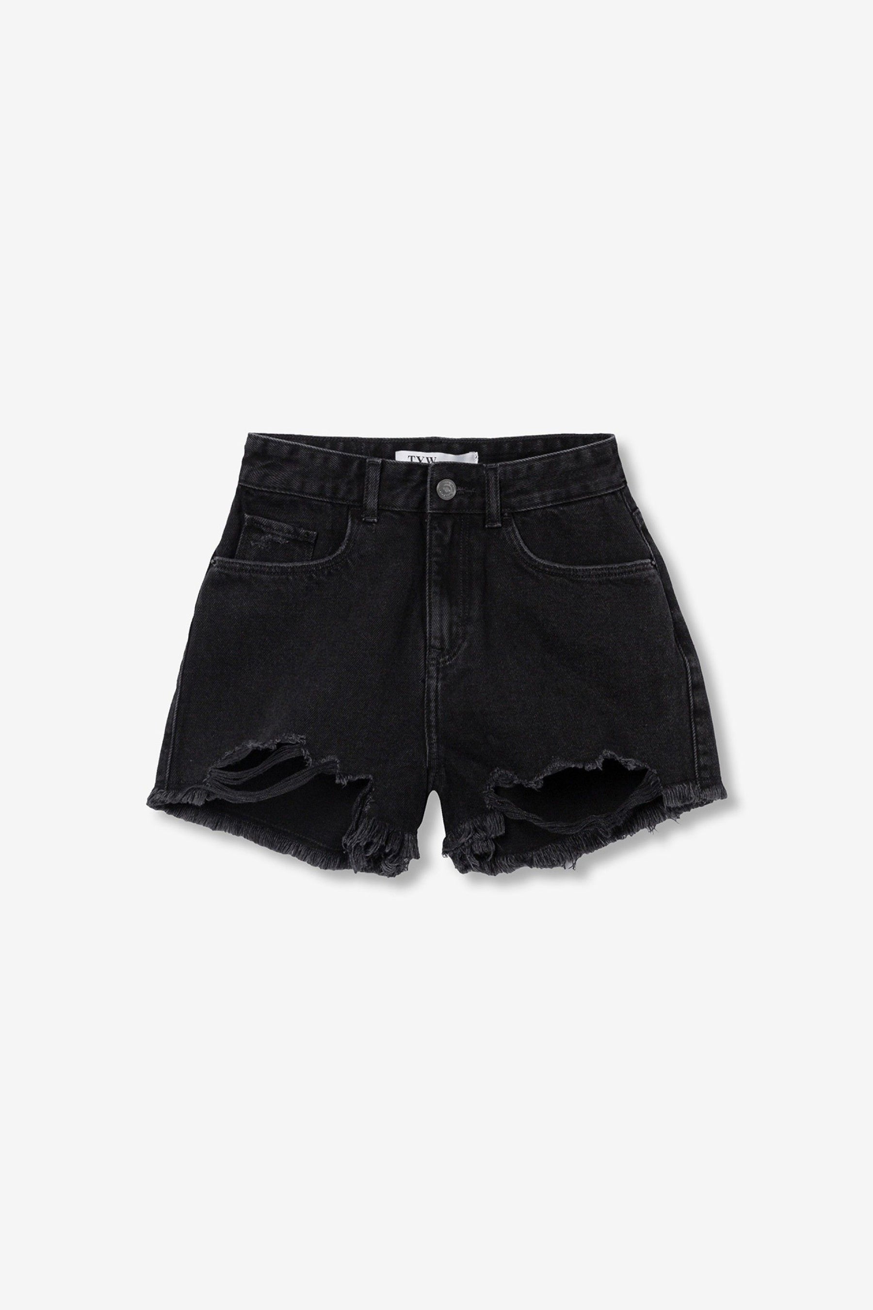 TIFFOSI JENNA_37 P10 PANTALONCINO DI JEANS NERO DONNA SS26