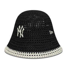 NEW ERA Cappello Pescatore Bucket New York Yankees MLB Knitted Explorer Nero Donna