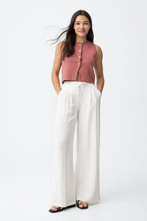TIFFOSI AUGUSTA_B PANTALONE BIANCO DONNA SS26
