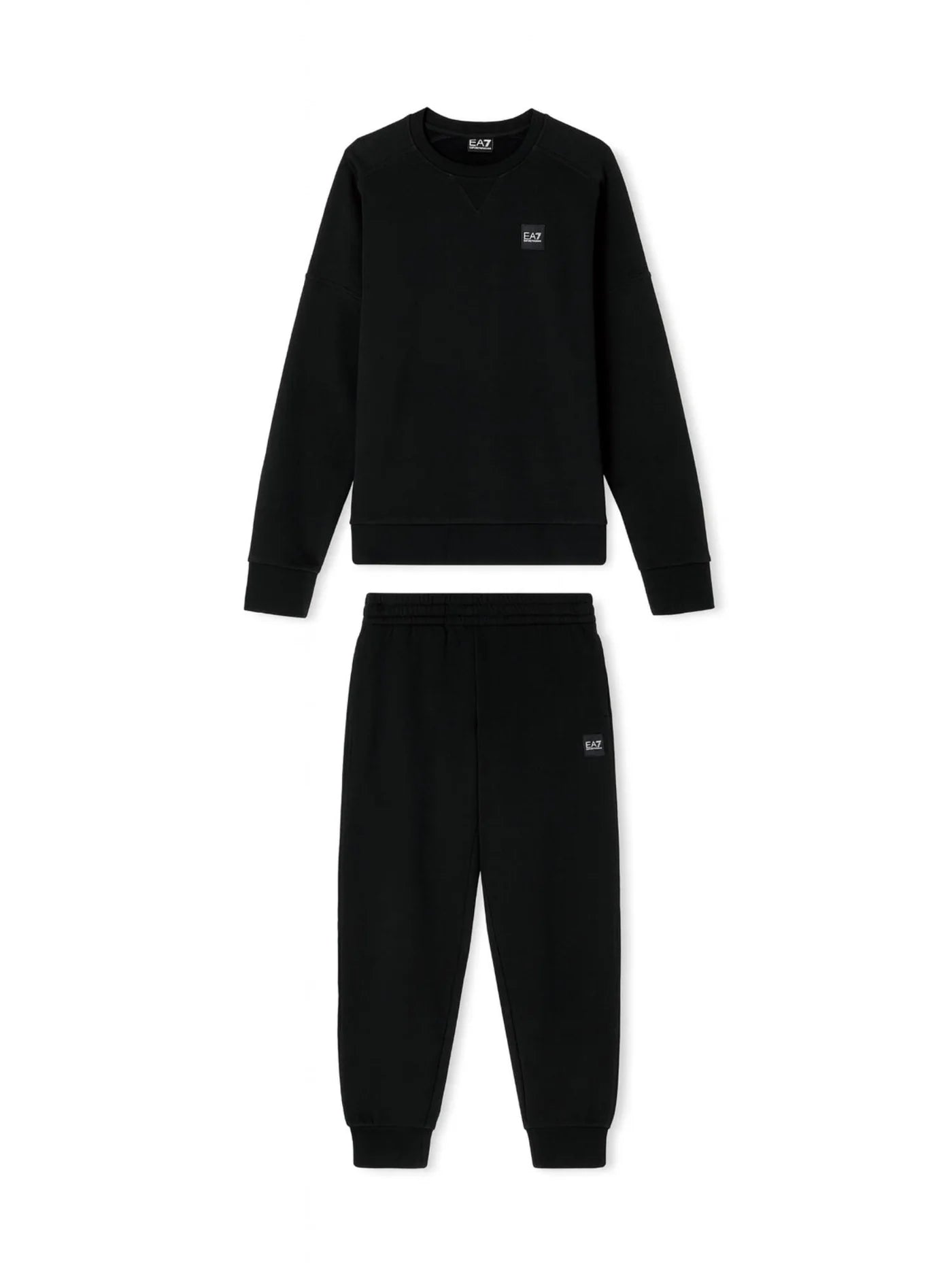 ARMANI Ea7 Tuta Completa Felpata Modern Fit Logo Retro Nero 25/26