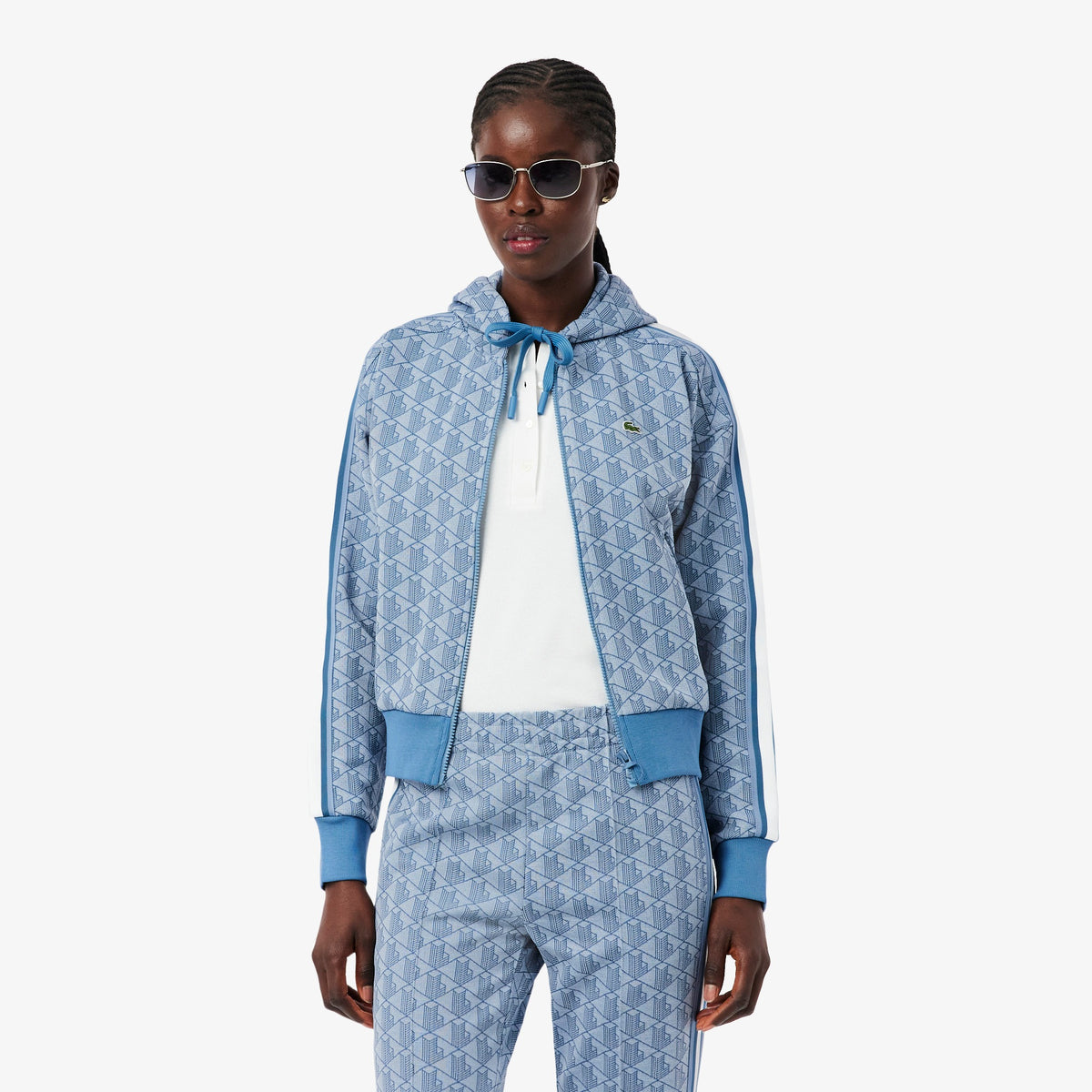 LACOSTE Tuta Monogram Donna Celeste