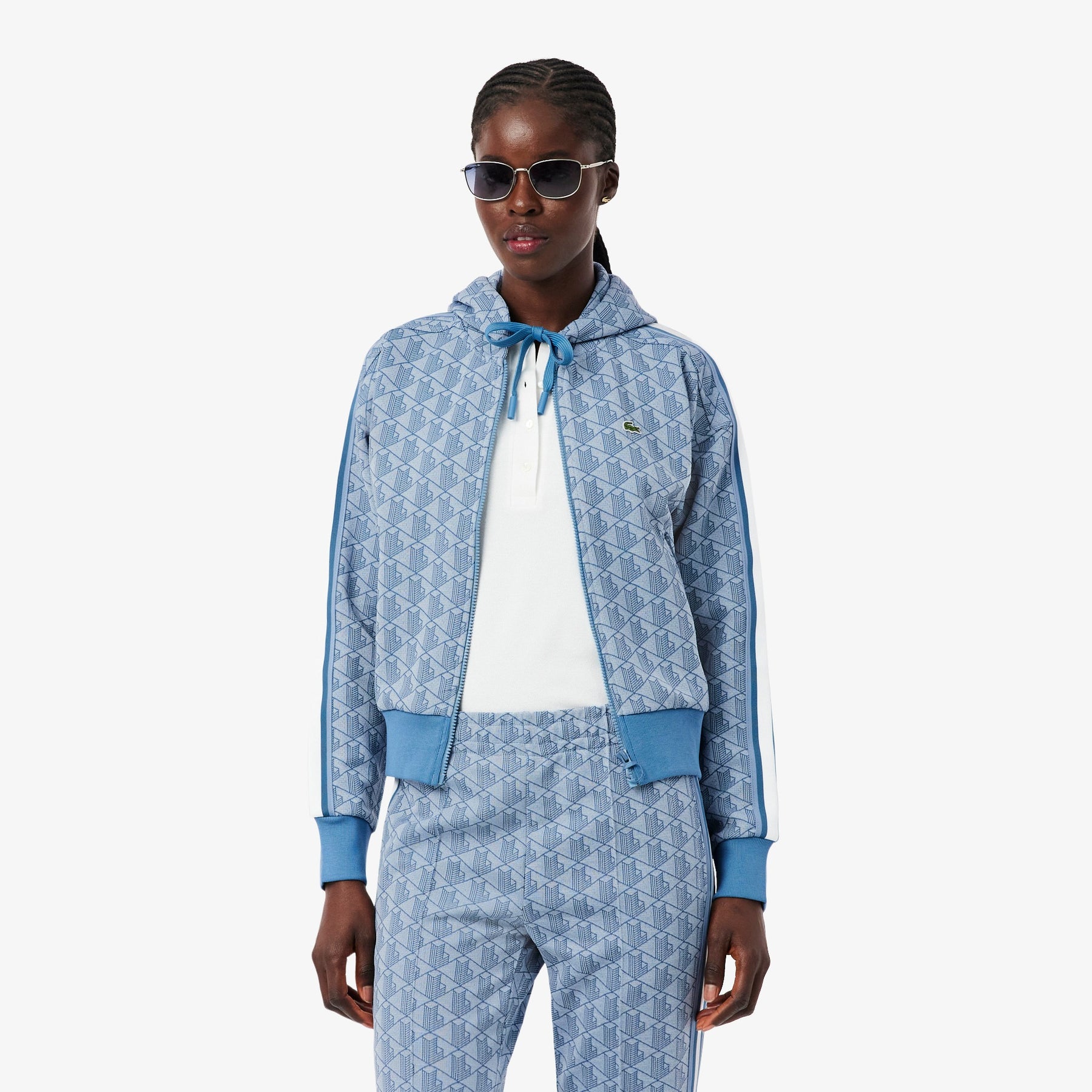 LACOSTE Tuta Monogram Donna Celeste