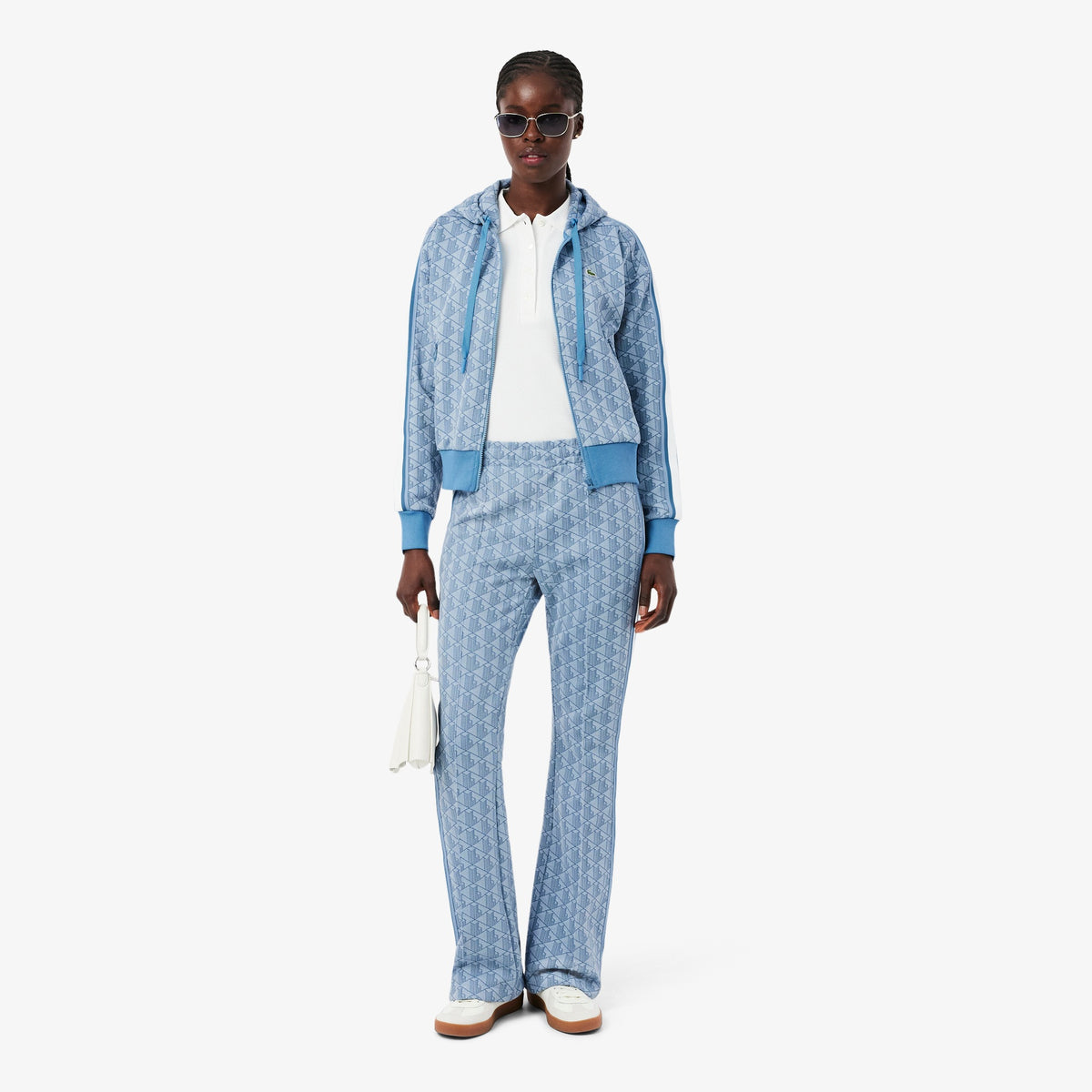 LACOSTE Tuta Monogram Donna Celeste