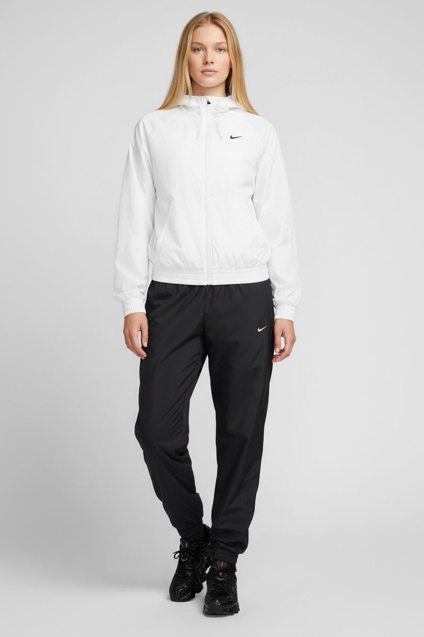 NIKE Tuta Donna Foderata Bianco/Nero