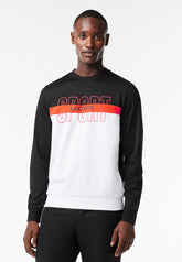 LACOSTE Felpa Girocollo Nera/Bianca/Arancione