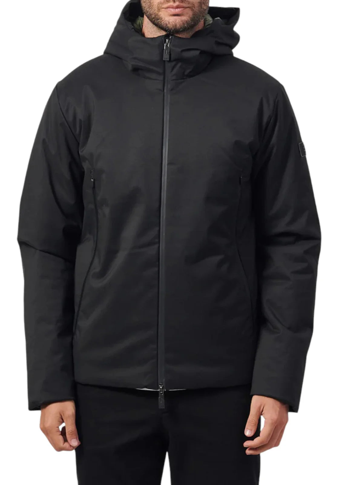 EMPORIO ARMANI GIUBBOTTO NERO PIUMINO EA7 CON CAPPUCCIO