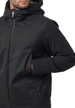 EMPORIO ARMANI GIUBBOTTO NERO PIUMINO EA7 CON CAPPUCCIO