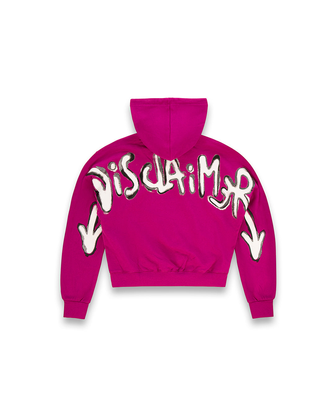 DISCLAIMER FELPA FUXIA CON CAPPUCCIO DONNA