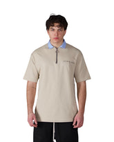 ASENSYO Polo In Cotone Con Colletto Camica Beige