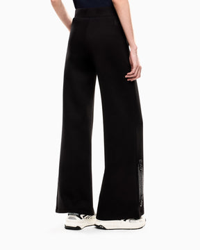 EMPORIO ARMANI DONNA TUTA CON ZIP LOGO SERIES IN MISTO COTONE NERA