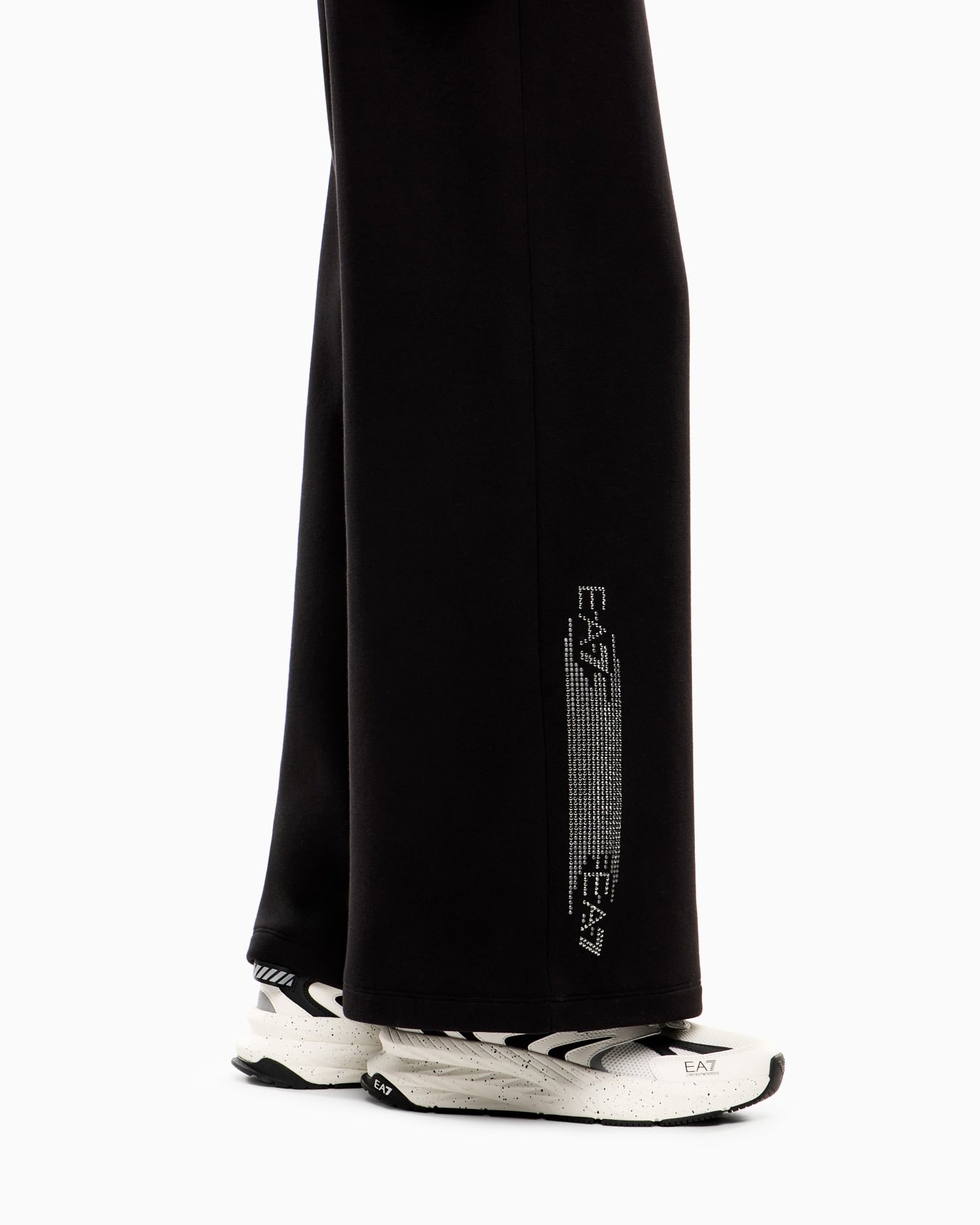 EMPORIO ARMANI DONNA TUTA CON ZIP LOGO SERIES IN MISTO COTONE NERA