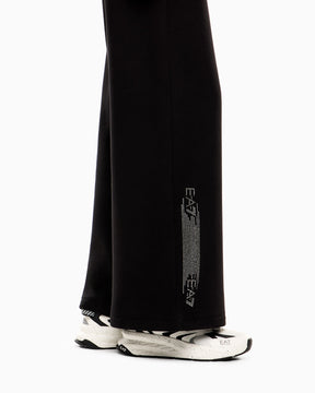 EMPORIO ARMANI DONNA TUTA CON ZIP LOGO SERIES IN MISTO COTONE NERA