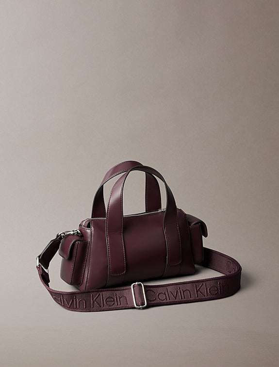 BORSA CALVIN KLEIN DONNA Borsa A Tracolla Trasformabile In Jacquard Bordeaux