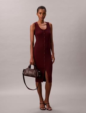 BORSA CALVIN KLEIN DONNA Borsa A Tracolla Trasformabile In Jacquard Bordeaux