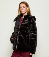 EMPORIO ARMANI DONNA GIUBBOTTO/SMANICATO EFFETTO CINIGLIA NERO