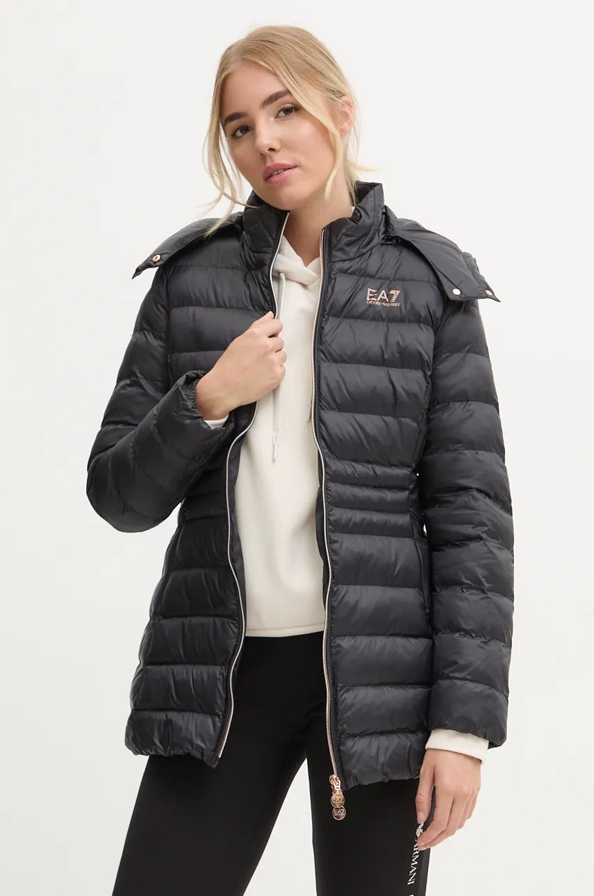 EMPORIO ARMANI DONNA GIUBBOTTO FASCIATO LUNGO NERO